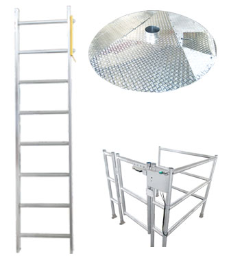 铝合金爬梯、铝合金平台、安全护栏